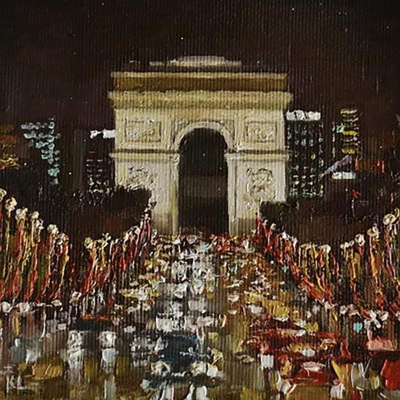 Painting Champs Elysées by Lokotska Katie  | Painting Figurative Oil Urban
