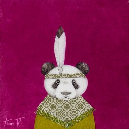 Painting Panda petit chef by Ann R | Painting Illustrative Mixed Animals