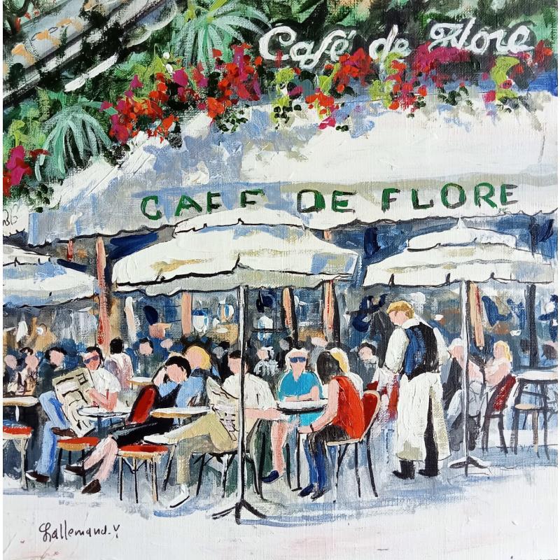 Peinture Café de Flore 29 par Lallemand Yves | Tableau Figuratif Urbain Acrylique