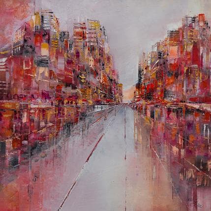 Painting On the road by Levesque Emmanuelle | Painting Abstract Oil Urban