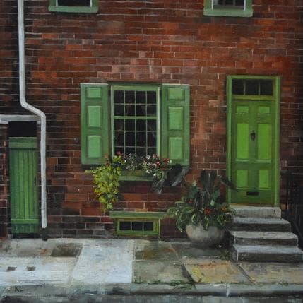 Painting Philadelphia ro house by Lokotska Katie  | Painting Figurative Oil Urban