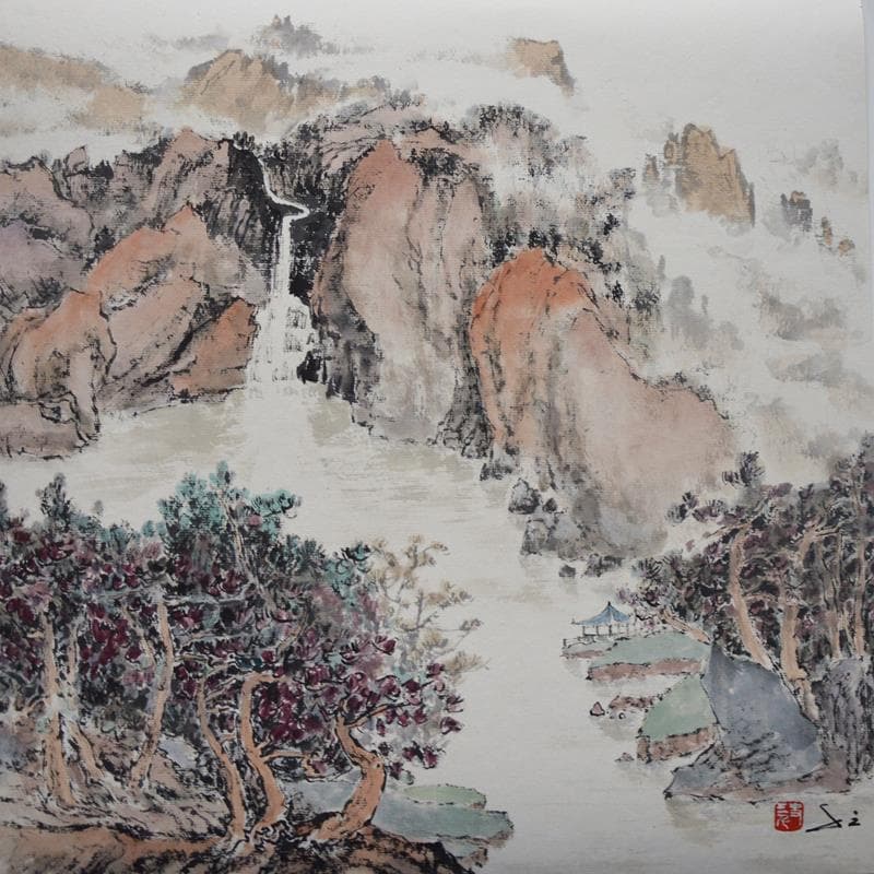 Painting Paradise by Sanqian | Painting Figurative Landscapes