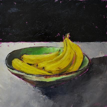 Painting Coupe-banane by Morales Géraldine | Painting Figurative Oil still-life