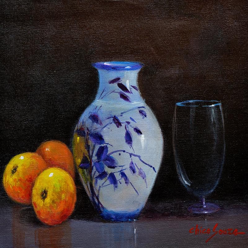 Painting Cade o vinho by Chico Souza | Painting Figurative Oil still-life
