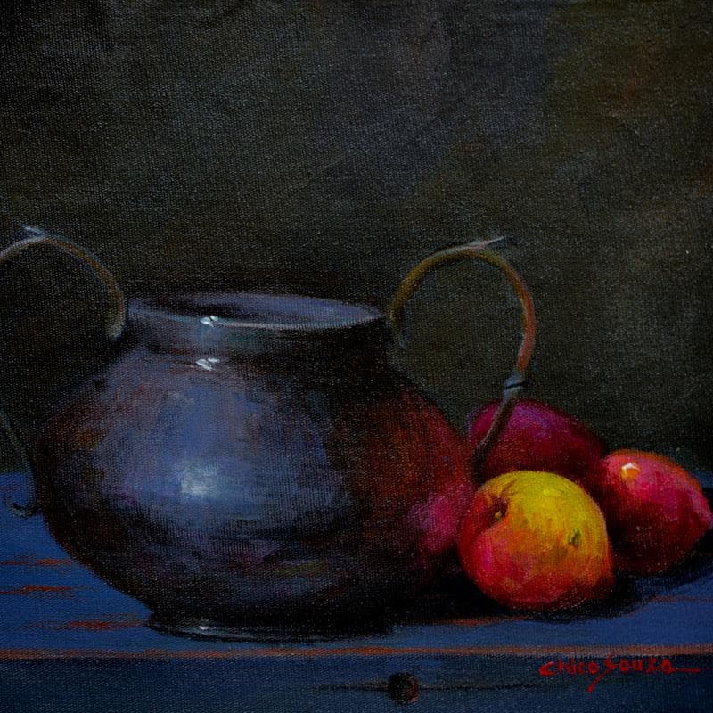 Painting Florecente by Chico Souza | Painting Figurative Still-life Oil