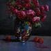Painting Peach and porcelain by Chico Souza | Painting Figurative Still-life Oil