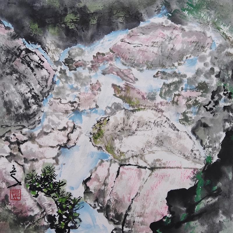 Painting Precious rocks by Sanqian | Painting Figurative Landscapes