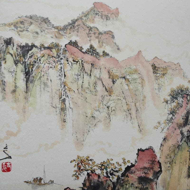 Painting Layer upon layer by Sanqian | Painting Figurative Landscapes