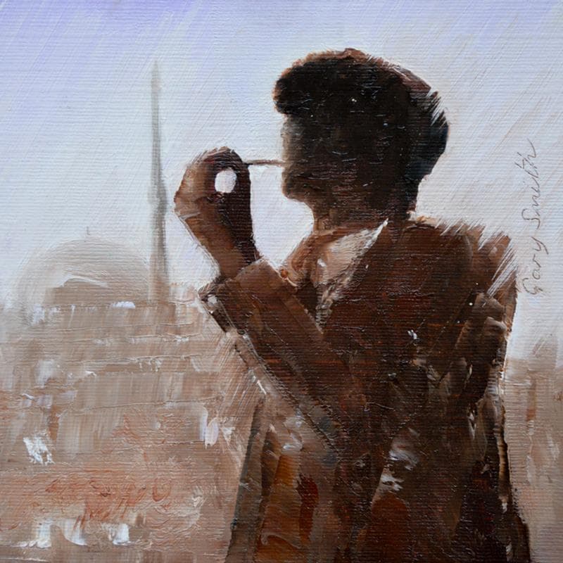 Gemälde Lighting Up von Smith Gary | Gemälde Figurativ Acryl, Öl Alltagsszenen