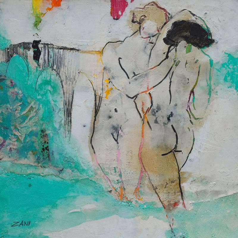 Painting Hug by Zani | Painting Figurative Acrylic Nude