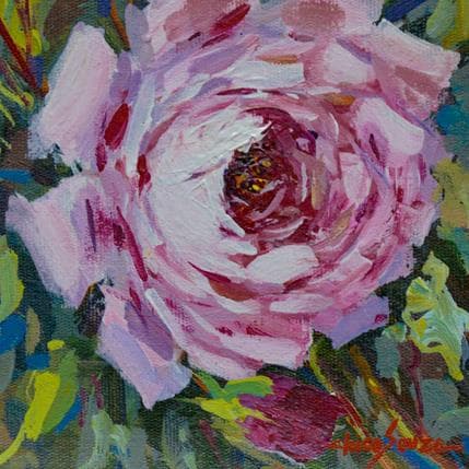 Painting Pink Rosei by Chico Souza | Painting Figurative Oil still-life