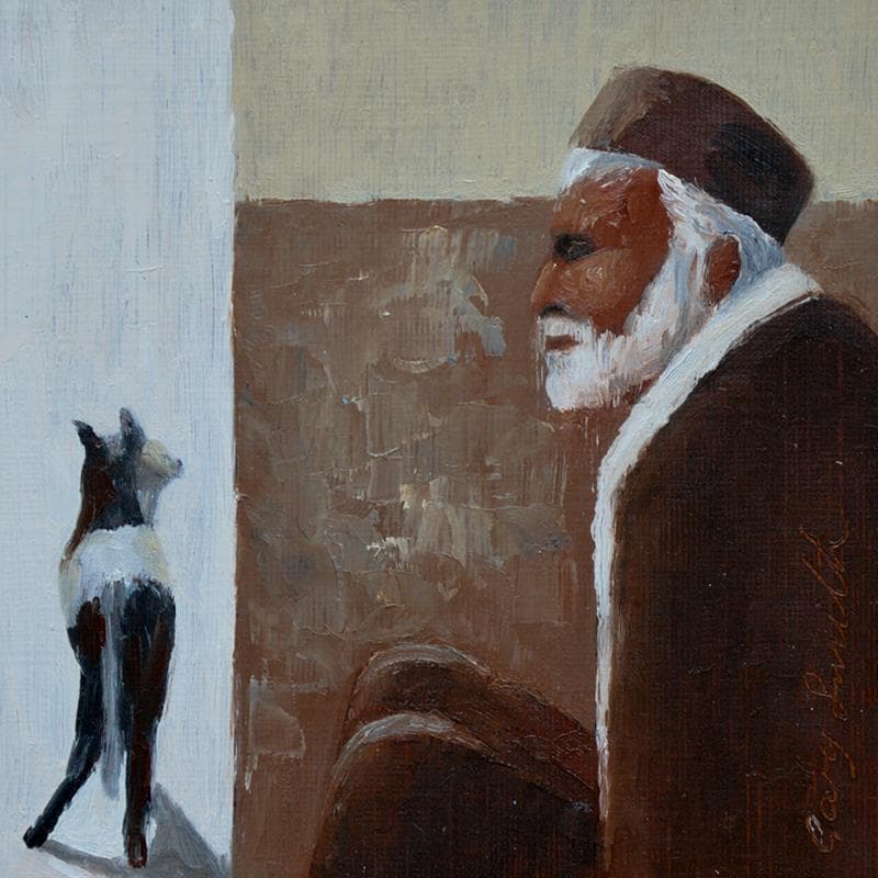 Peinture Old Man par Smith Gary | Tableau Figuratif Acrylique scènes de vie