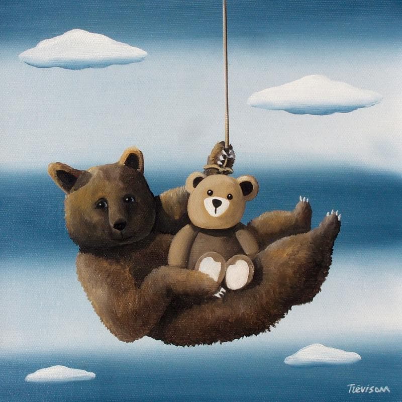 Painting Mother bear by Trevisan Carlo | Painting Surrealism Animals Oil