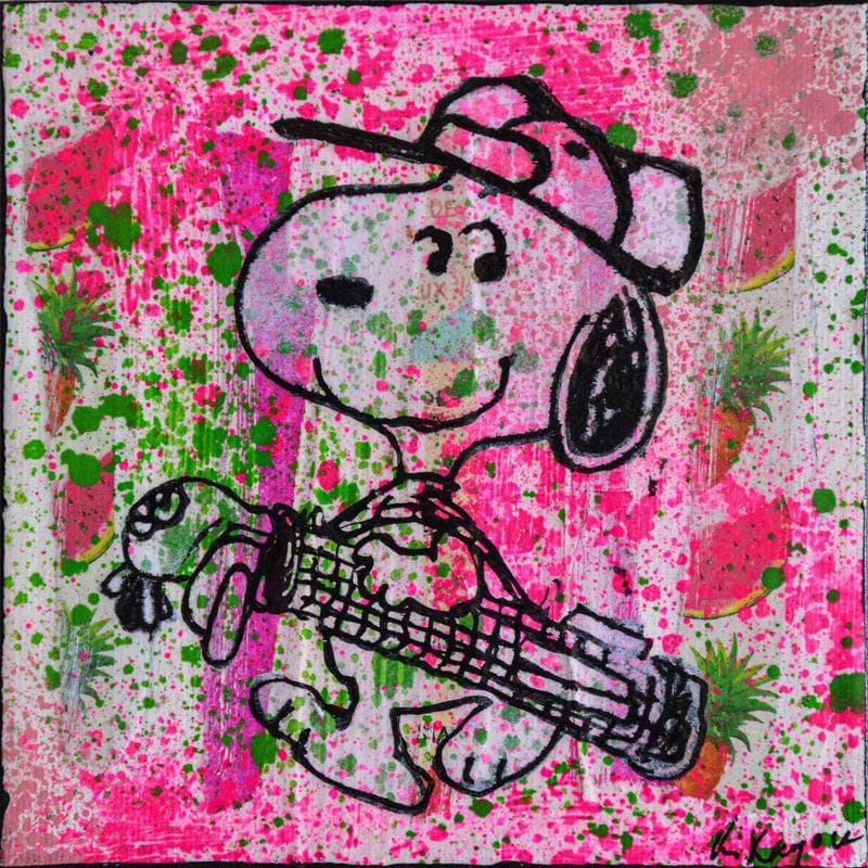 Painting Snoopy golf by Kikayou | Painting Pop art Mixed Pop icons