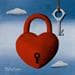 Painting Key to the heart by Trevisan Carlo | Painting Surrealist Oil