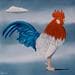 Peinture French rooster par Trevisan Carlo | Tableau Surréaliste Huile animaux