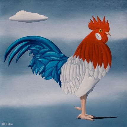 Painting French rooster by Trevisan Carlo | Painting Surrealist Oil Animals