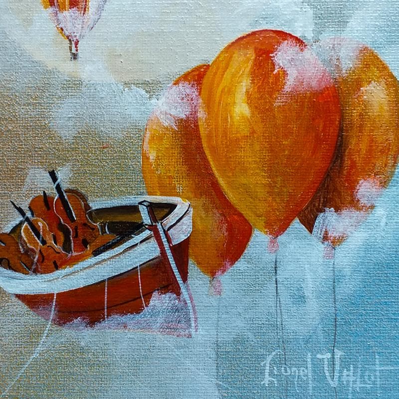 Painting Les ballons by Valot Lionel | Painting Surrealist Acrylic Life style