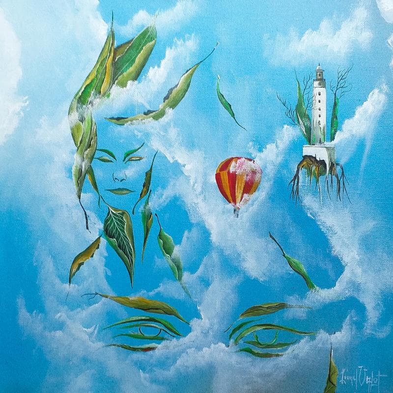 Peinture Dans les yeux du ciel par Valot Lionel | Tableau Surréalisme Acrylique, Huile scènes de vie