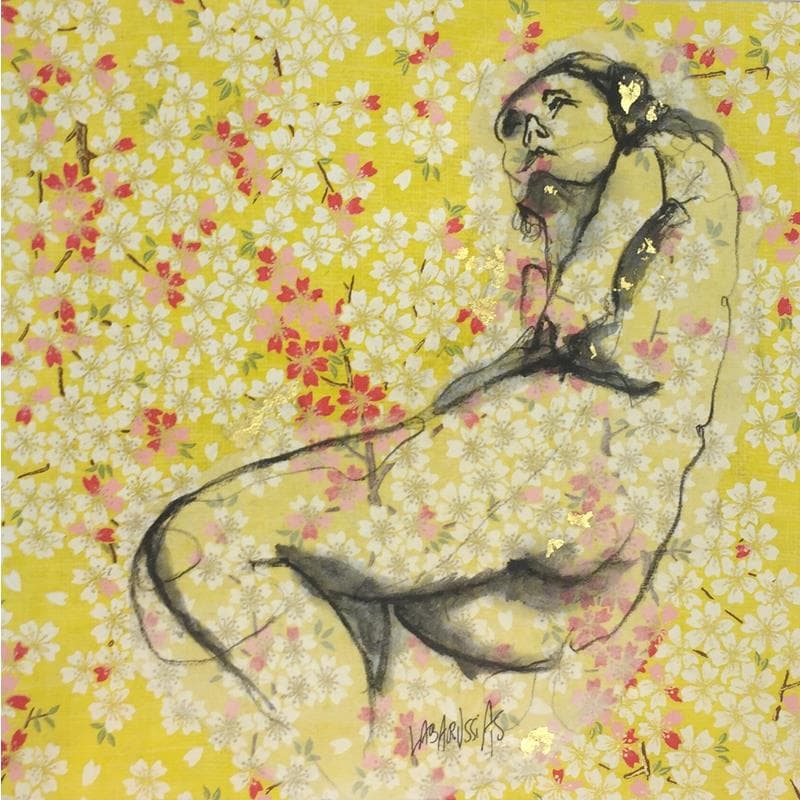 Painting La vie en fleurs 11 by Labarussias | Painting Figurative Nude