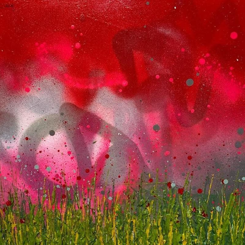 Gemälde Red mist von Herring Lee | Gemälde Figurativ Landschaften Graffiti