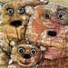 Painting 3 bears by Maury Hervé | Painting Naive art Animals
