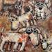 Painting 5 dogs by Maury Hervé | Painting Naive art Animals