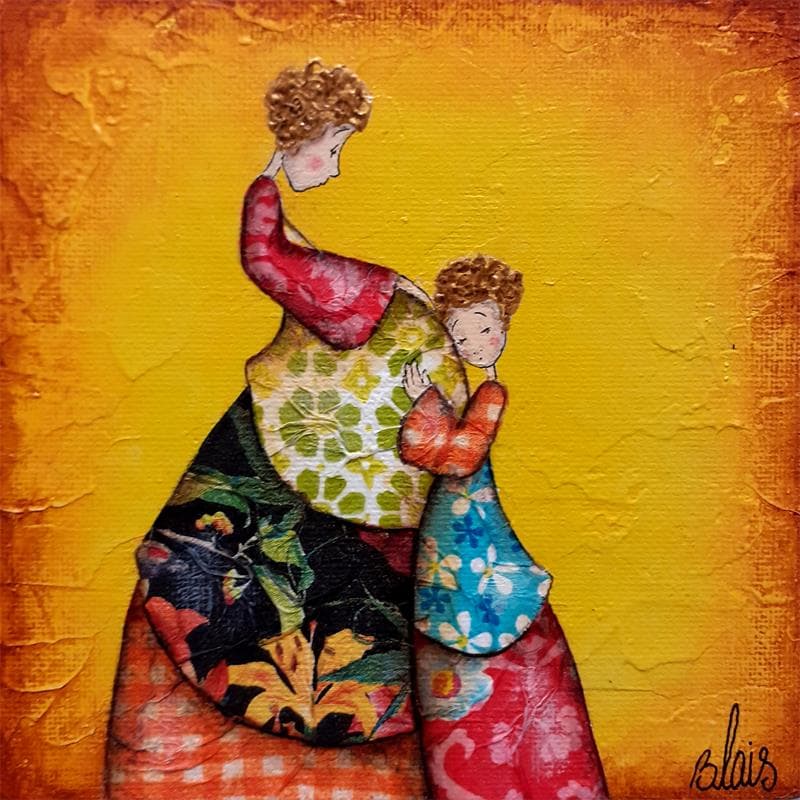 Painting Justine et Colette by Blais Delphine | Painting Naive art Life style Acrylic