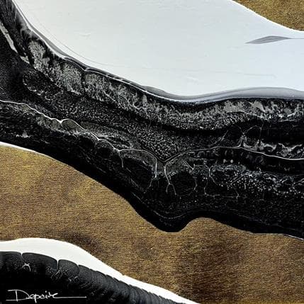 Peinture Gold Black and white par Depaire Silvia | Tableau Abstrait Acrylique minimaliste