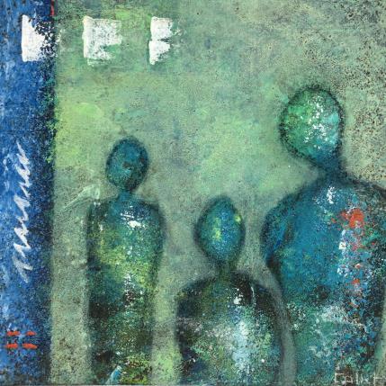Painting Les 3 amis by Collet Christine | Painting Raw art Mixed Minimalist