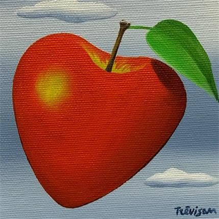 Painting Love Apple by Trevisan Carlo | Painting Surrealist Acrylic still-life