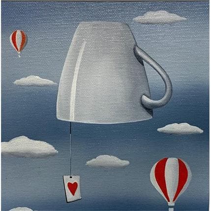 Painting The flying tea by Trevisan Carlo | Painting Surrealism Oil