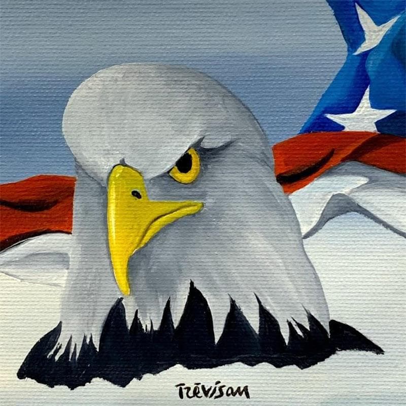 Painting Eagle by Trevisan Carlo | Painting Surrealism Oil Animals