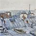Peinture Tour Eiffel vue des toits par Lallemand Yves | Tableau Figuratif Acrylique Vues urbaines