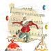 Painting Le lapin s'arrête pour danser by Nai | Painting Surrealism Watercolor Textile