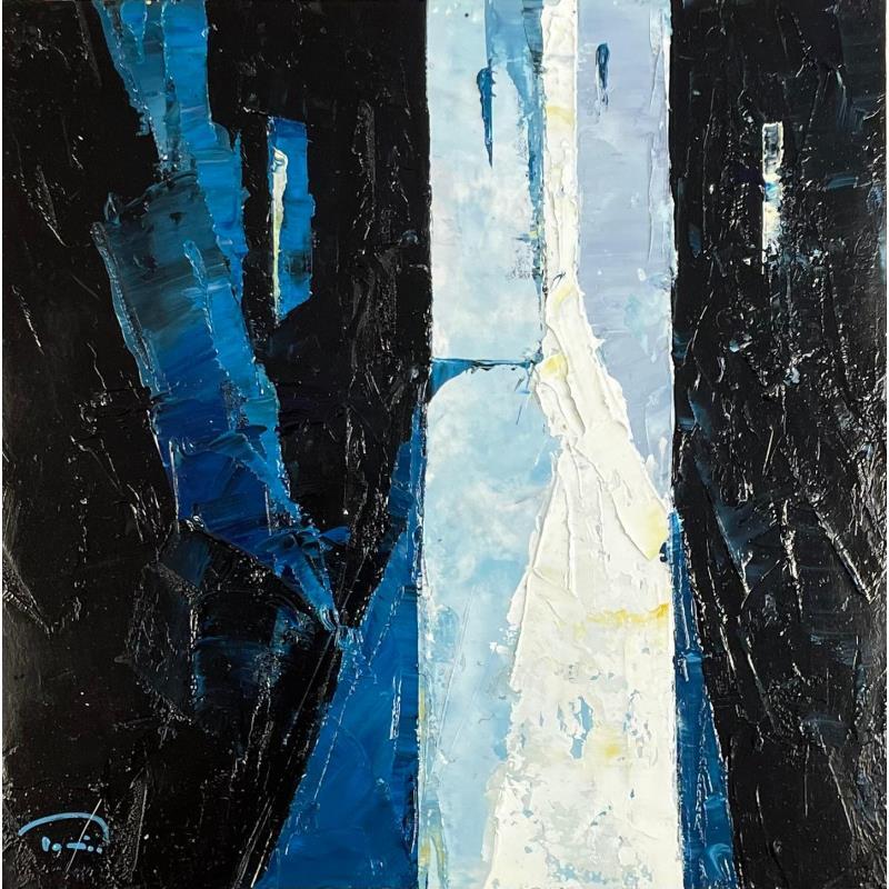 Painting COLUMNES NEGRES by Tomàs | Painting Figurative Oil Minimalist, Urban