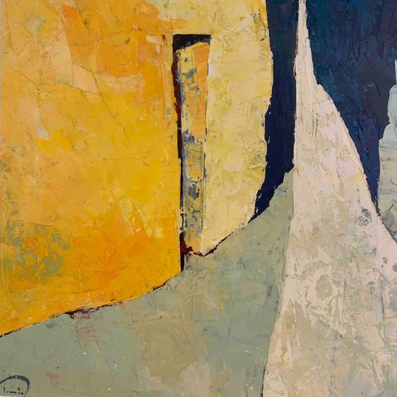 Painting L'ULTIMA PORTA by Tomàs | Painting Abstract Cardboard, Oil Landscapes, Minimalist, Urban