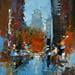Painting Empire state building night by Castan Daniel | Painting Figurative Oil Urban