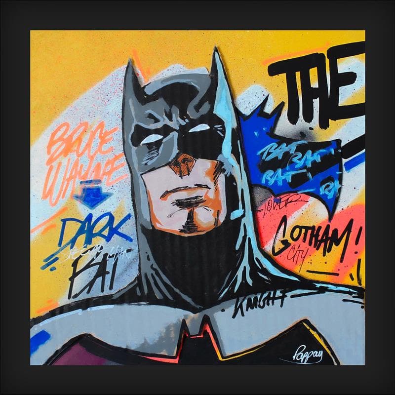 Painting The Batman by Pappay | Painting Street art Mixed Pop icons