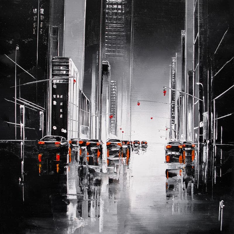 Painting Animation nocturne by Galloro Maurizio | Painting Figurative Oil Urban