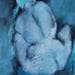 Peinture Le ruban bleu par Muze | Tableau Figuratif Nu Huile