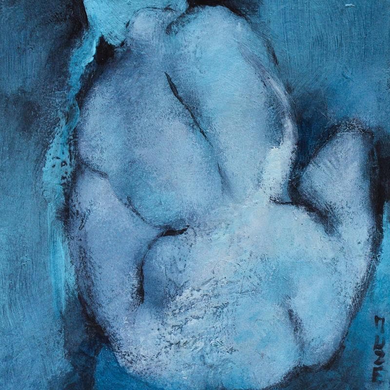 Peinture Le ruban bleu par Muze | Tableau Figuratif Huile nu