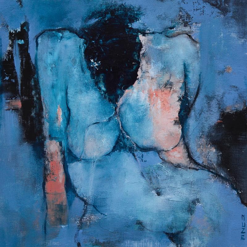 Painting Rose tendre by Muze | Painting Figurative Nude