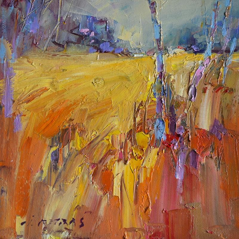Painting Secret trees by Petras Ivica | Painting Figurative Landscapes Oil