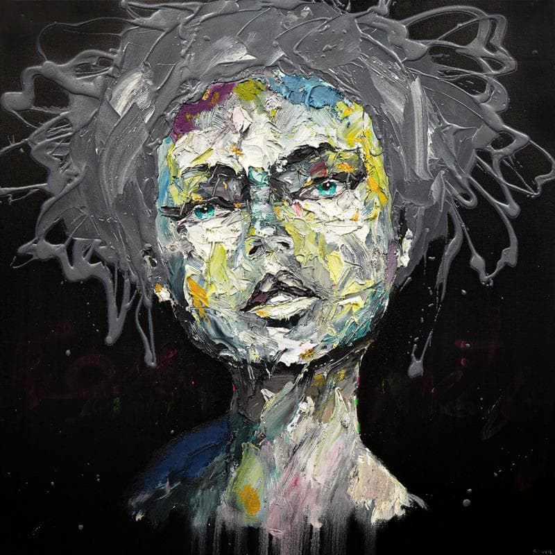 Painting Love by Agusil Marc | Painting Figurative Mixed Portrait