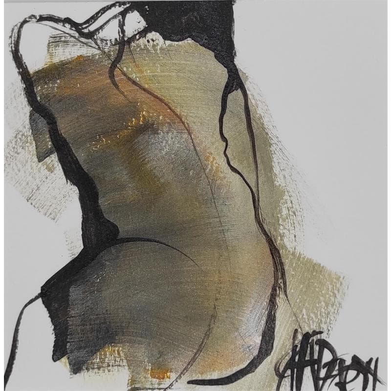 Painting Note d'argent 3 by Chaperon Martine | Painting Figurative Nude Acrylic