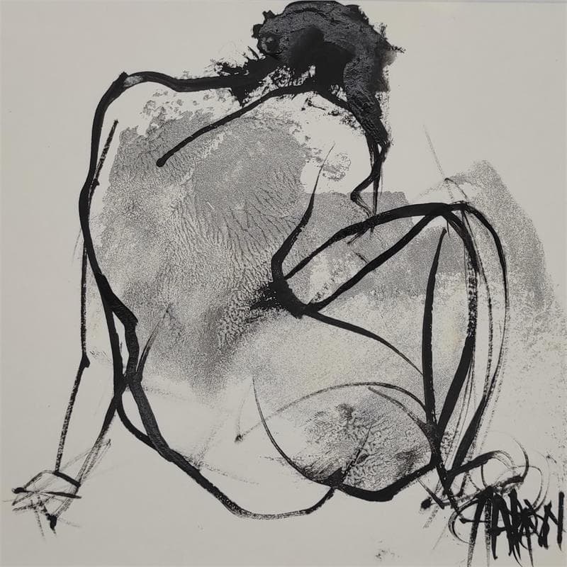 Painting Argent 5 by Chaperon Martine | Painting Figurative Acrylic Nude
