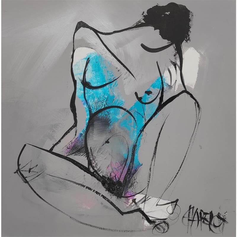 Painting Gris souris 1 by Chaperon Martine | Painting Figurative Nude Acrylic