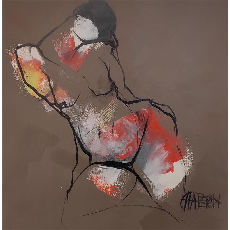 Painting Câline by Chaperon Martine | Painting Figurative Acrylic Nude