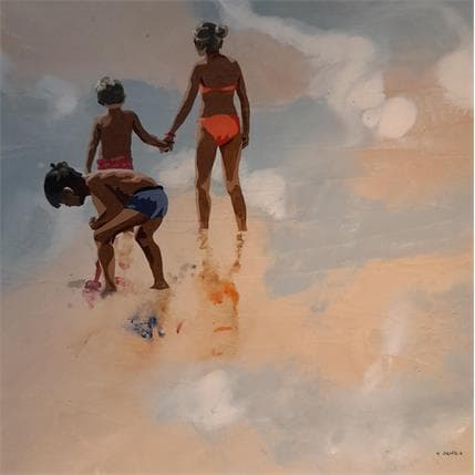 Painting Grande sœur iodée by Sand | Painting Figurative Acrylic Life style